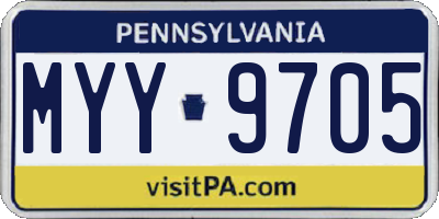 PA license plate MYY9705