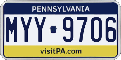 PA license plate MYY9706