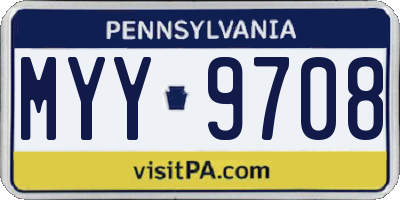 PA license plate MYY9708