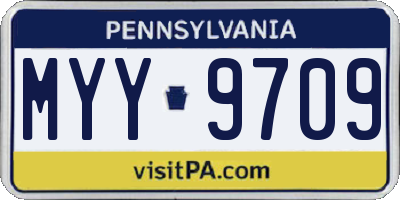 PA license plate MYY9709