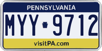 PA license plate MYY9712