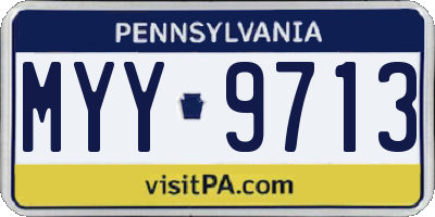 PA license plate MYY9713