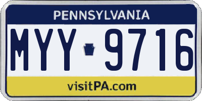 PA license plate MYY9716