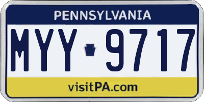PA license plate MYY9717