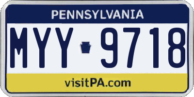 PA license plate MYY9718