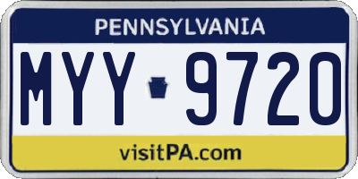 PA license plate MYY9720