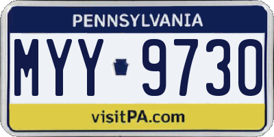 PA license plate MYY9730