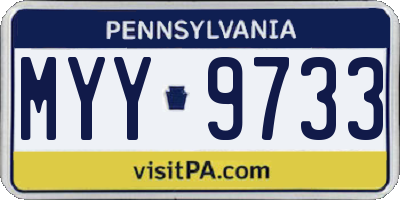 PA license plate MYY9733