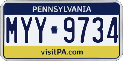 PA license plate MYY9734