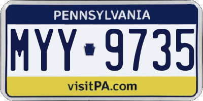 PA license plate MYY9735