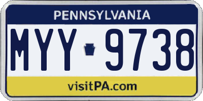 PA license plate MYY9738