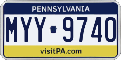 PA license plate MYY9740