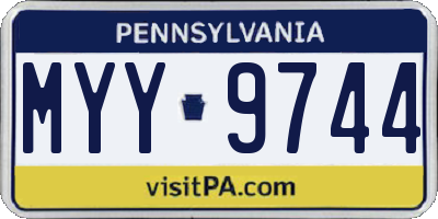 PA license plate MYY9744