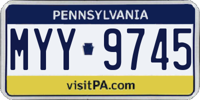 PA license plate MYY9745
