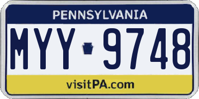 PA license plate MYY9748