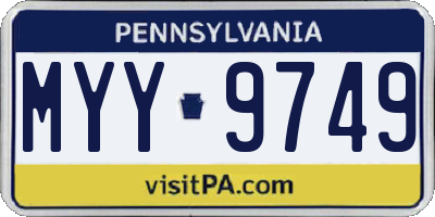 PA license plate MYY9749