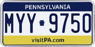 PA license plate MYY9750
