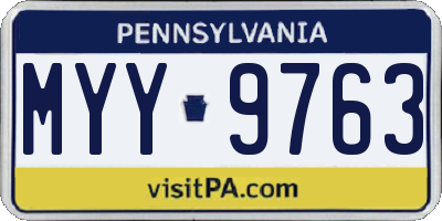 PA license plate MYY9763
