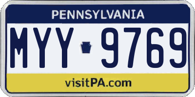 PA license plate MYY9769