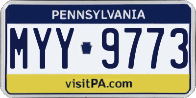 PA license plate MYY9773