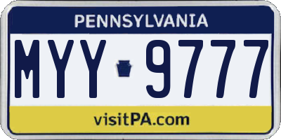 PA license plate MYY9777