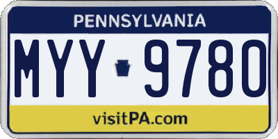 PA license plate MYY9780