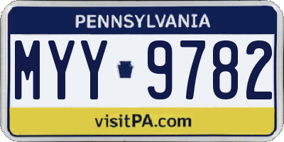 PA license plate MYY9782