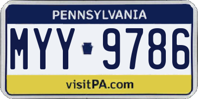 PA license plate MYY9786
