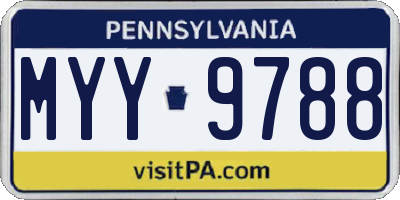 PA license plate MYY9788