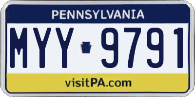 PA license plate MYY9791