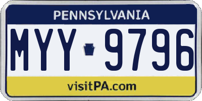 PA license plate MYY9796