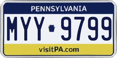 PA license plate MYY9799