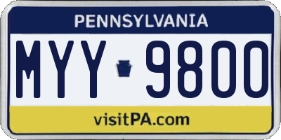 PA license plate MYY9800