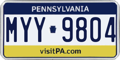 PA license plate MYY9804