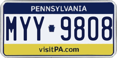 PA license plate MYY9808