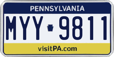 PA license plate MYY9811