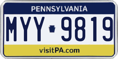 PA license plate MYY9819