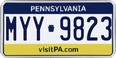 PA license plate MYY9823