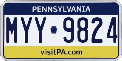 PA license plate MYY9824
