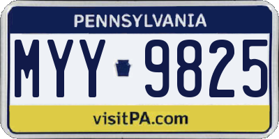 PA license plate MYY9825