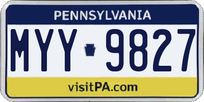 PA license plate MYY9827