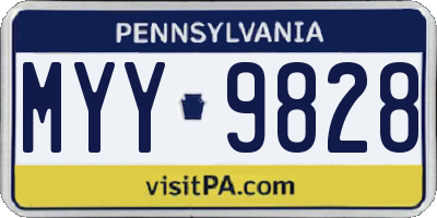 PA license plate MYY9828