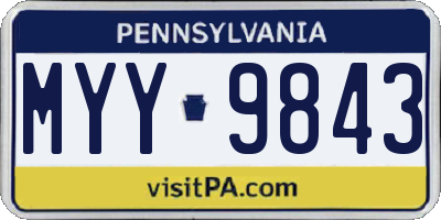 PA license plate MYY9843