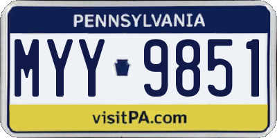 PA license plate MYY9851