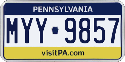 PA license plate MYY9857