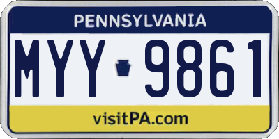 PA license plate MYY9861