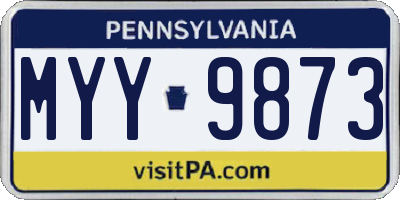 PA license plate MYY9873