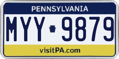 PA license plate MYY9879