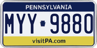 PA license plate MYY9880
