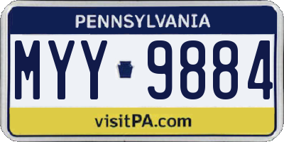 PA license plate MYY9884